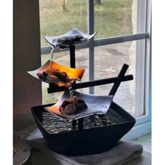 New Tabletop Water Fountain, Home Décor Soothing Sound Machine - Automatic - Picture 2 of 3